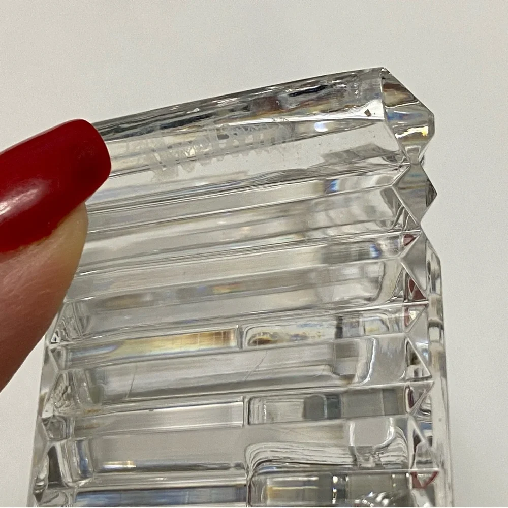 WATERFORD CRYSTAL CLOCK RECTANGLE QUARTZ BATTERY SIGNED IRELAND HOME DECOR